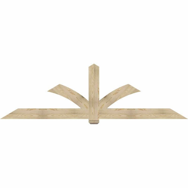Ekena Millwork Redmond Rough Sawn Timber Gable Bracket, Douglas Fir, 108"W x 31 1/2"H x 4"D x 6"F, 7/12 Pitch GBW108X31X0406RED00RDF - main